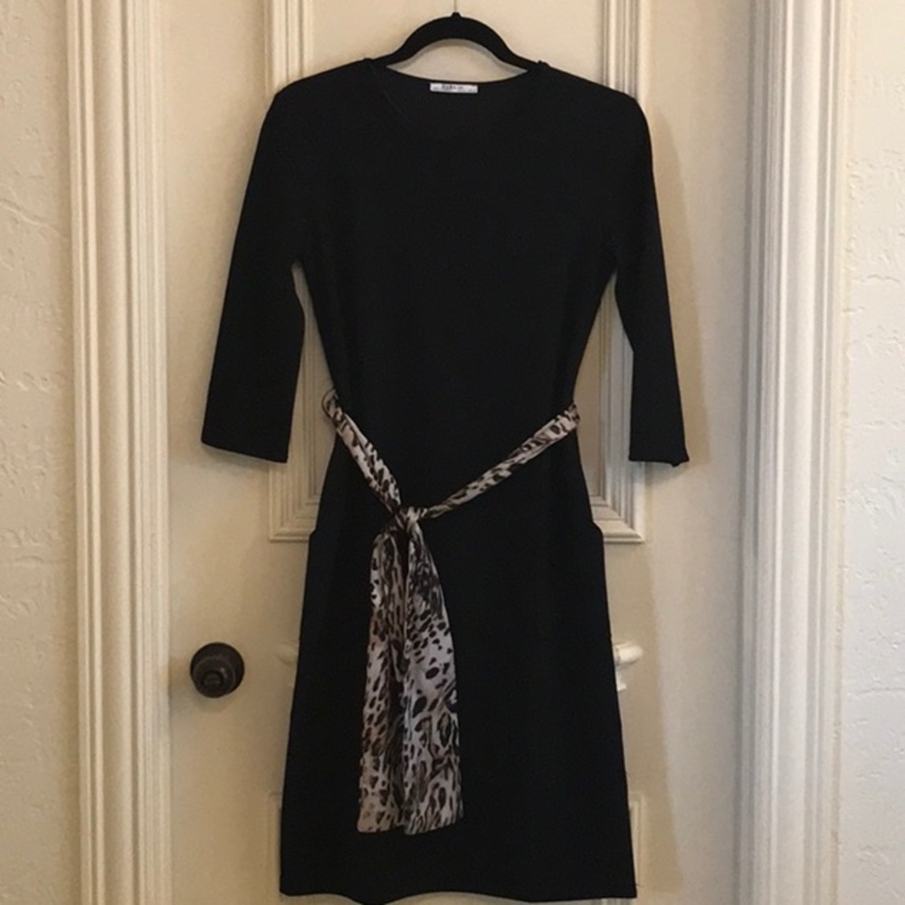 Black Zara Dress with scarf belt